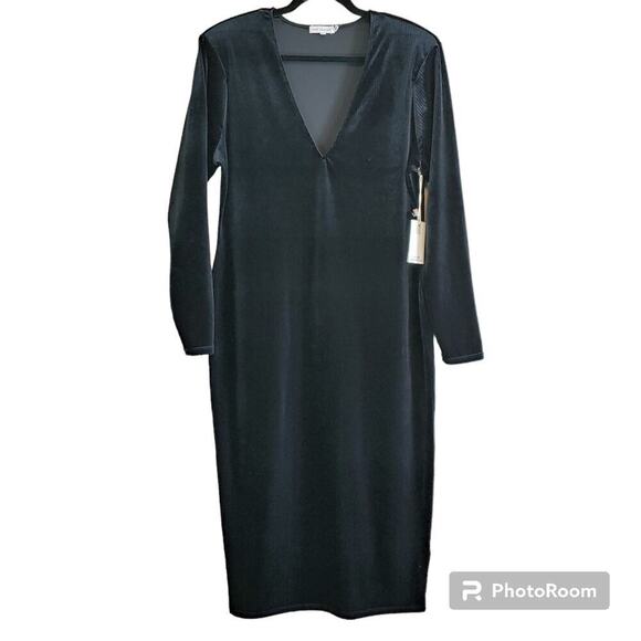 Good American Night Out Velvet V-Neck Midi Dress Plus Sz 5/2X - Picture 1 of 9